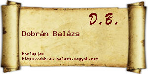 Dobrán Balázs névjegykártya